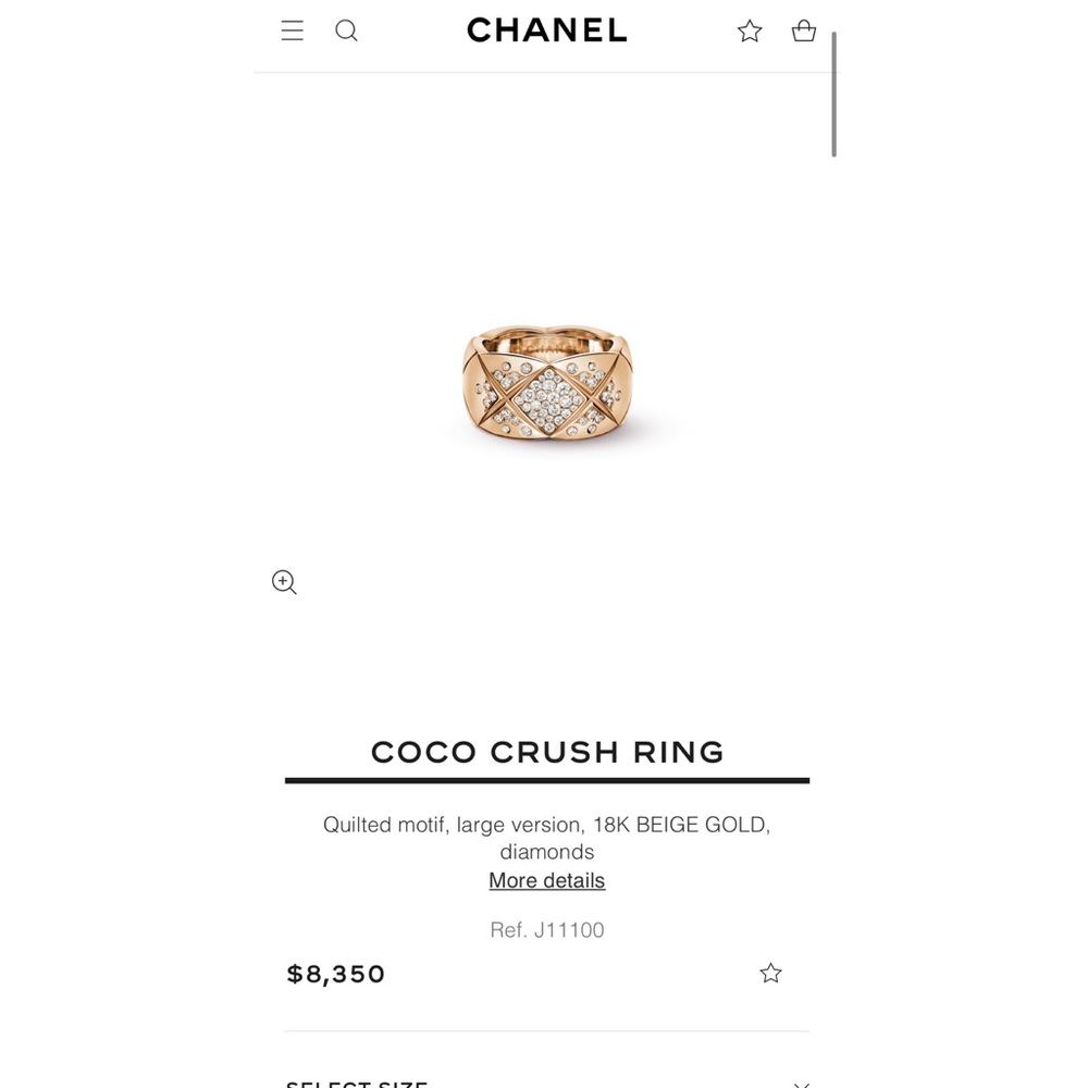 Brand New Full-set Chanel Coco Crush Ring in Sz 51